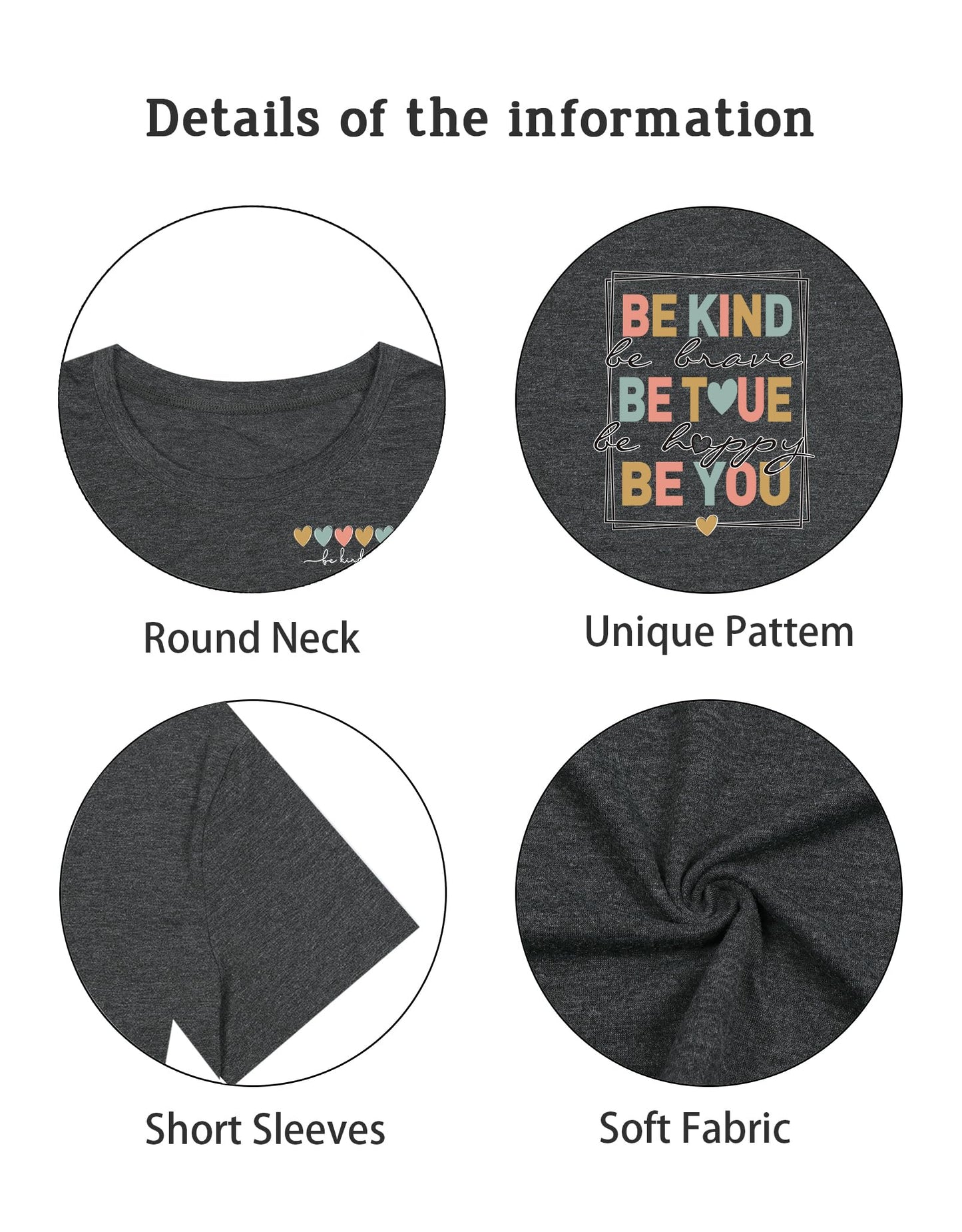 Be Kind Shirt for Women Teacher Kindness Positive Message Tshirt Dandelion Graphic Summer Tee Tops