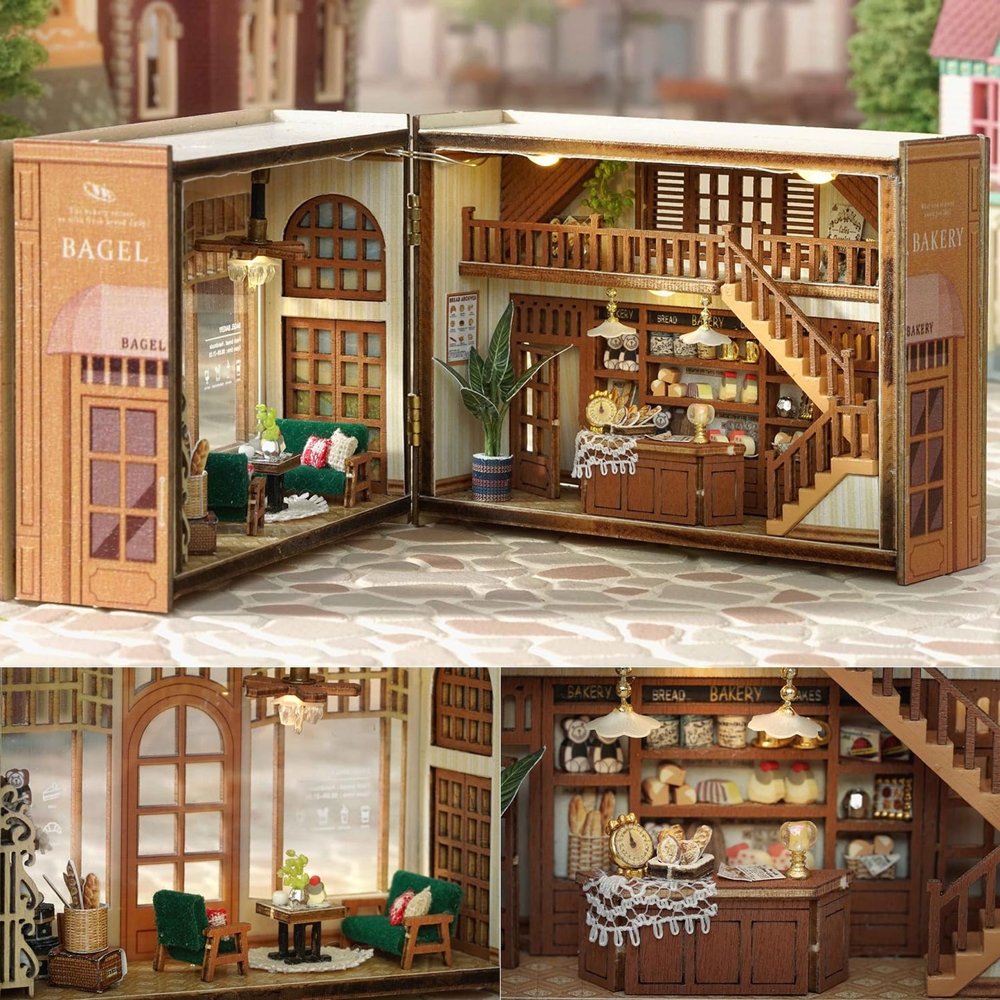 TuKIIE DIY Miniature Dollhouse Kit with Furniture, 1:32 Scale Opened & Closed Mini Cube Wooden Doll House Book Nook Creative Room for Kids Teens Adults(Forest Wonderland)