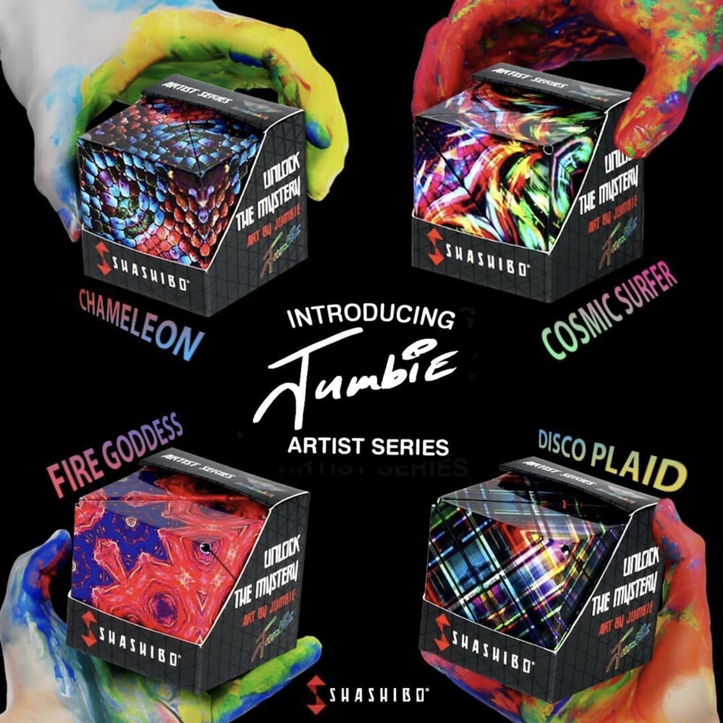 SHASHIBO Shape Shifting Box - STEM Magnetic Fidget Cube That Transforms Into Over 70 Shapes, Download Fun in Motion Toys Mobile App (Mystic Ocean)