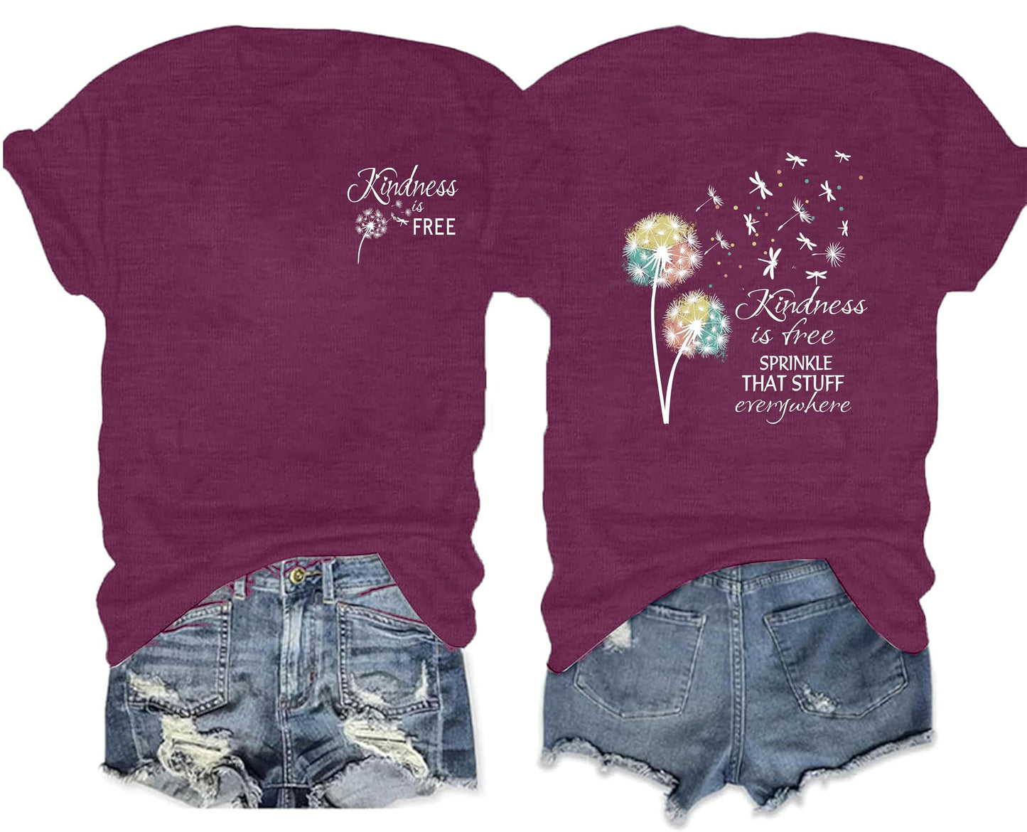 Be Kind Shirt for Women Teacher Kindness Positive Message Tshirt Dandelion Graphic Summer Tee Tops