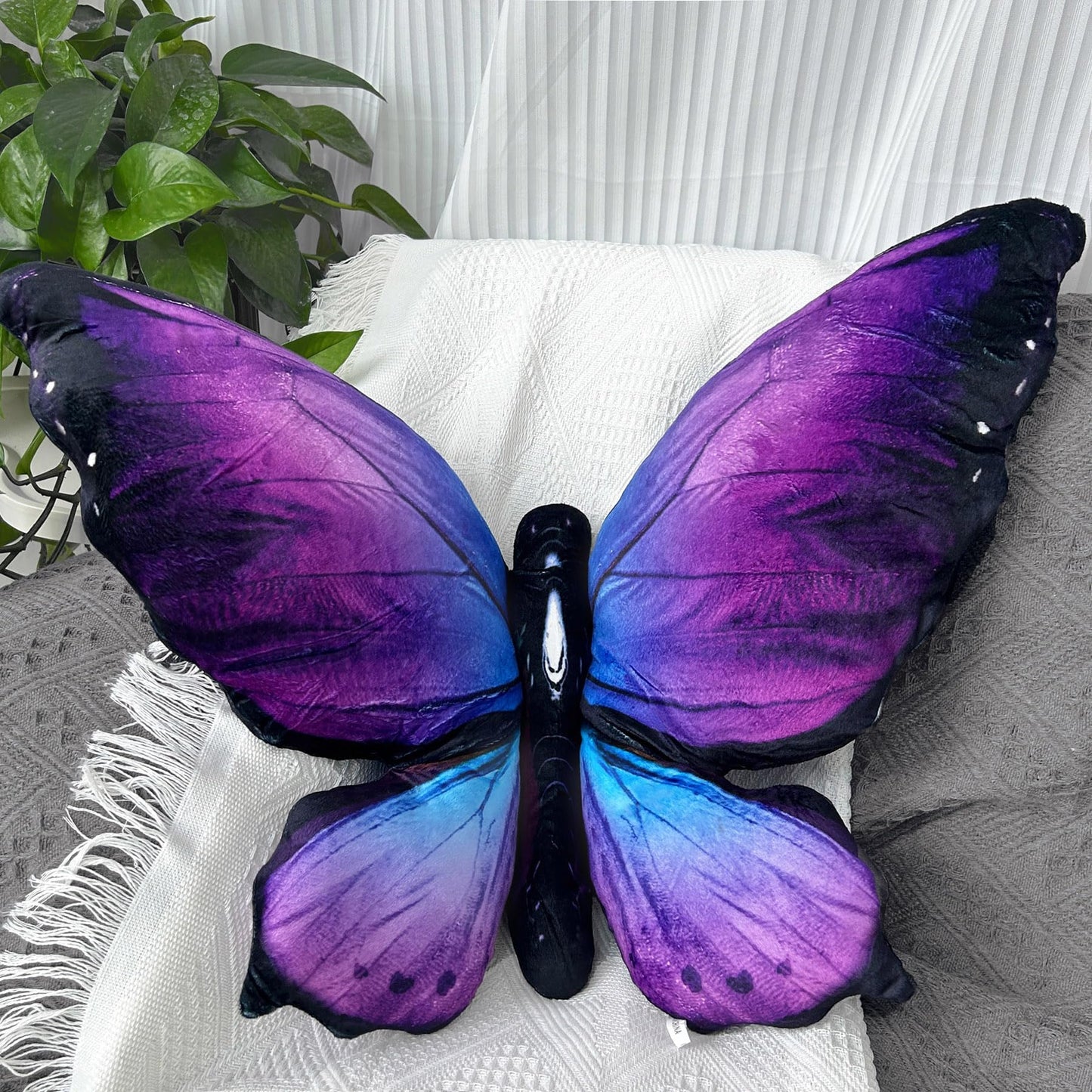 Butterfly Decorations Pillow Decorative Throw-Pillow Stuffed Animal Plush Gifts for Women Decor for Room Home Garden 24.4" x 16.5"