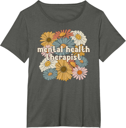 Groovy Mental Health Therapist Mental Health Therapy T-Shirt