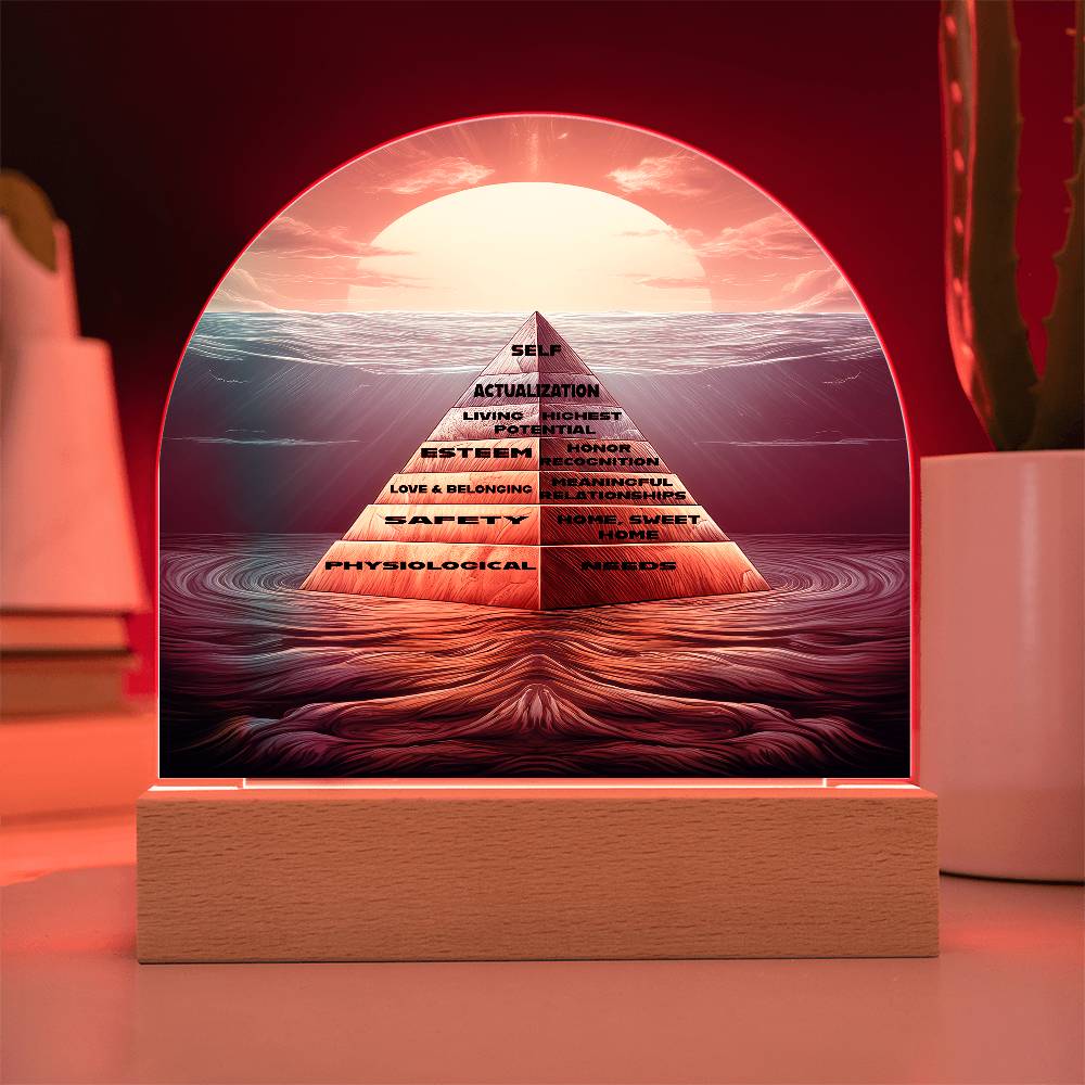 Maslow's Hierarchy Pyramid on Water Plaque