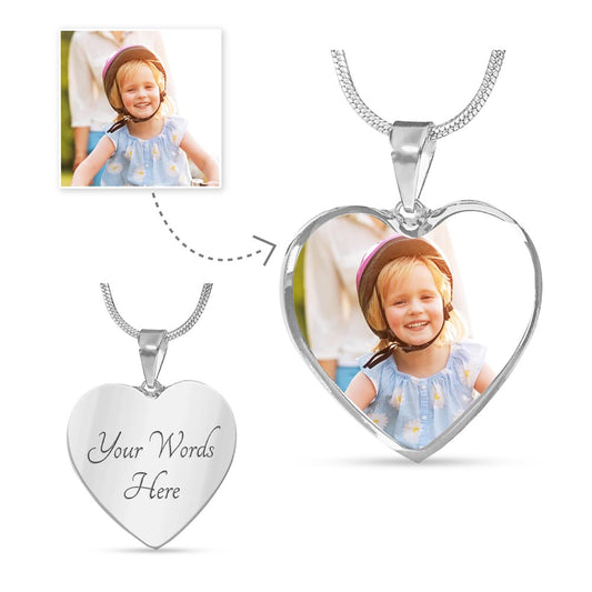 Luxury Heart Pendant you personalize (Made in USA helping working Moms)