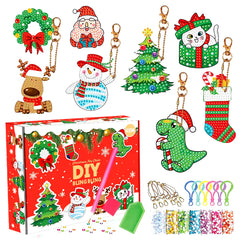 Christmas Diamond Painting Keychain 5D DIY Hanging Diamond Art Kits