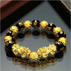 Vietnam Sand Gold Obsidian Bracelet for Men and Women