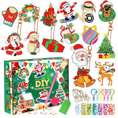 Christmas Diamond Painting Keychain 5D DIY Hanging Diamond Art Kits