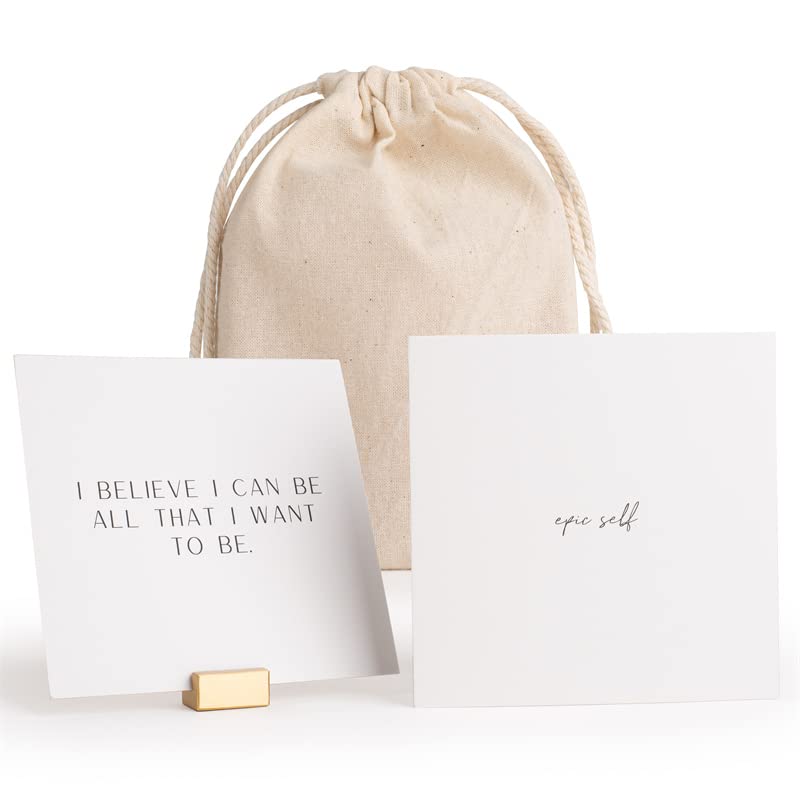 Positive Affirmation Cards for Women -31 Unique Daily Inspirational & Empowering Quotes for Self-Love & Confidence -Motivational Cards With thought-provoking Questions - Manifestation Cards -White