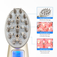 Electric Laser Hair Growth Comb Infrared EMS RF Vibration Massager