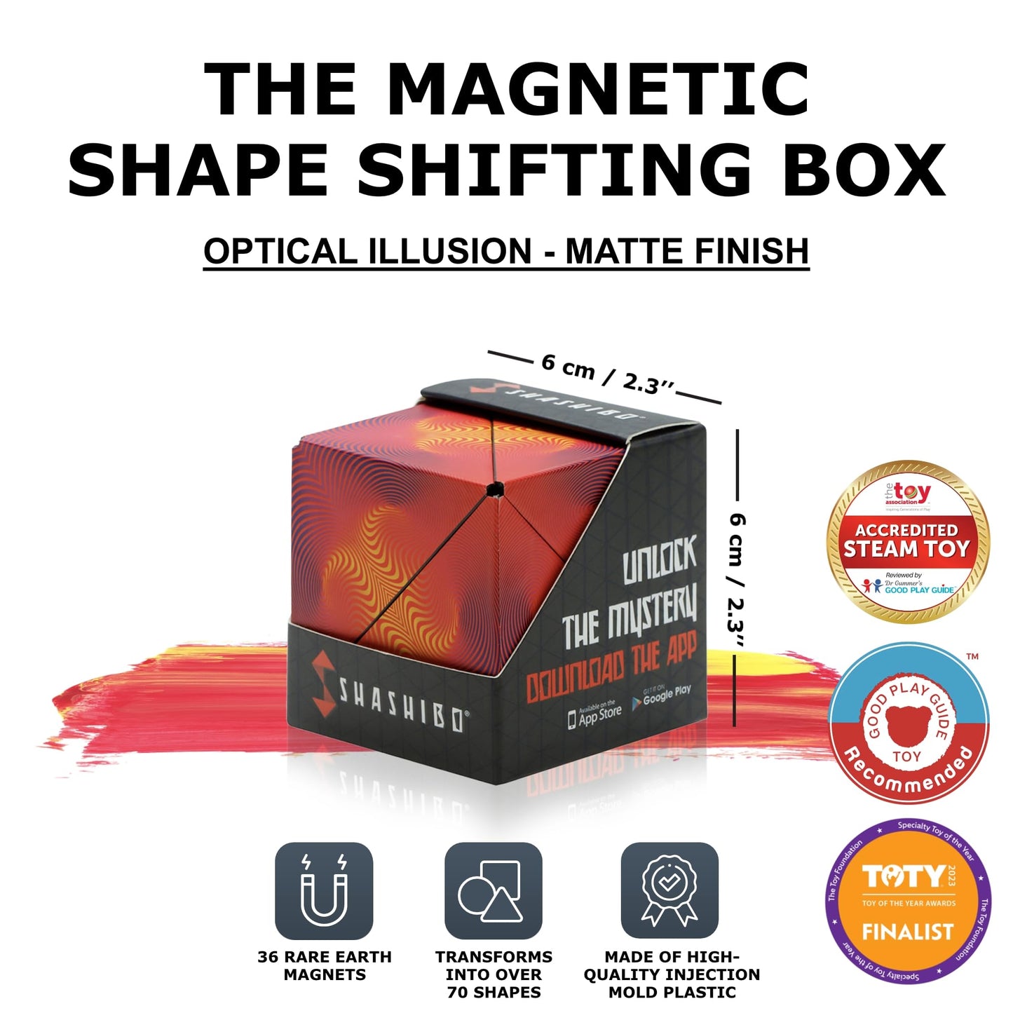 SHASHIBO Shape Shifting Box - STEM Magnetic Fidget Cube That Transforms Into Over 70 Shapes, Download Fun in Motion Toys Mobile App (Mystic Ocean)