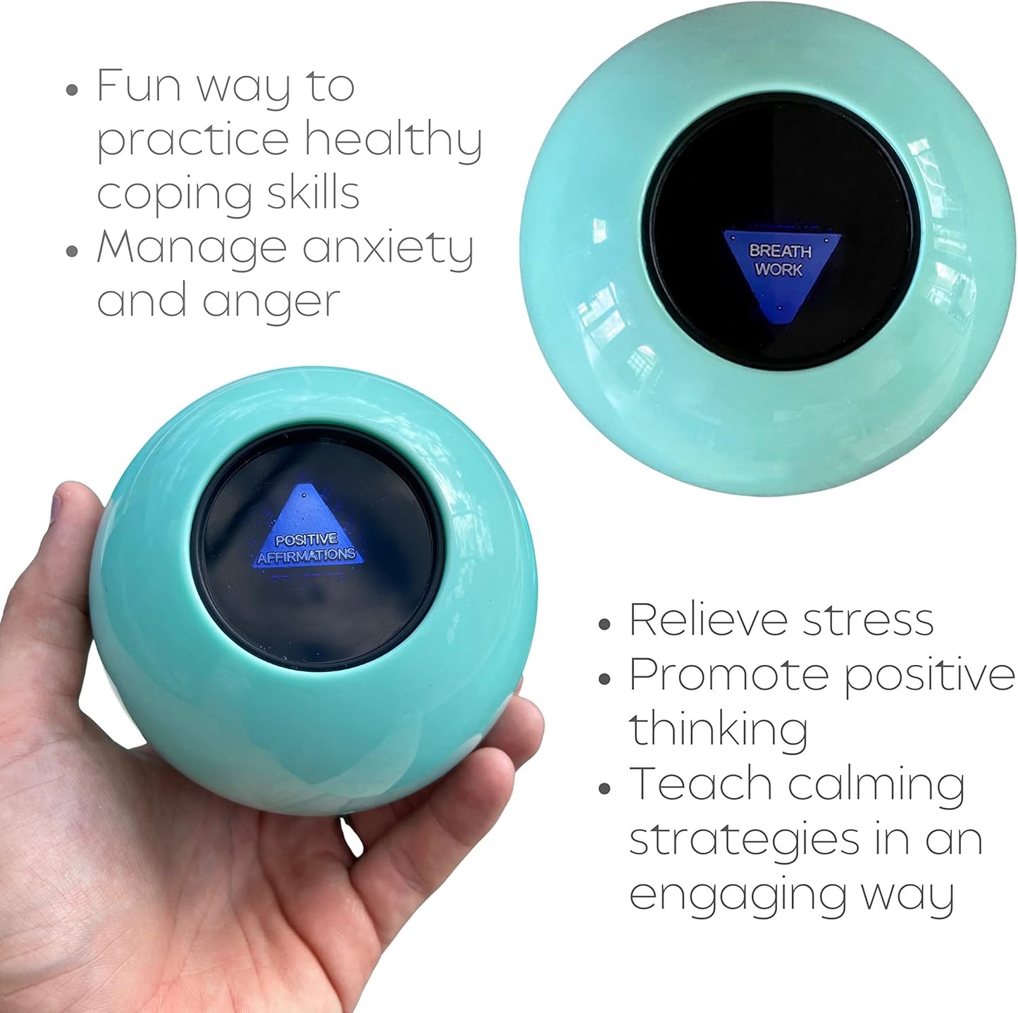 The Calm Ball - Coping Skills Tool, Anger Management Toys , Anxiety Relief for Adults, Teens and Adolescents , Therapy Toys , Stress Relief Tool, Designed by a Licensed Therapist