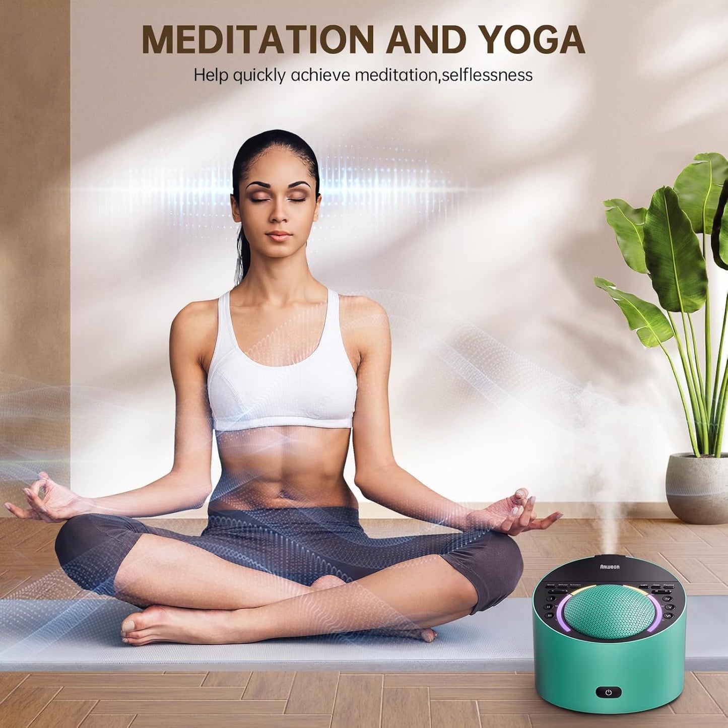 Pro 4-in-1 Sound Machine & Aroma Diffuser with 50+ Soothing Sounds, Schumann Resonance, Night Light-Metal Shell for Sleep,Focus,Relaxation (Compatible with AN-AIO25-BU/GY/TL)-Adults, Kids, Baby