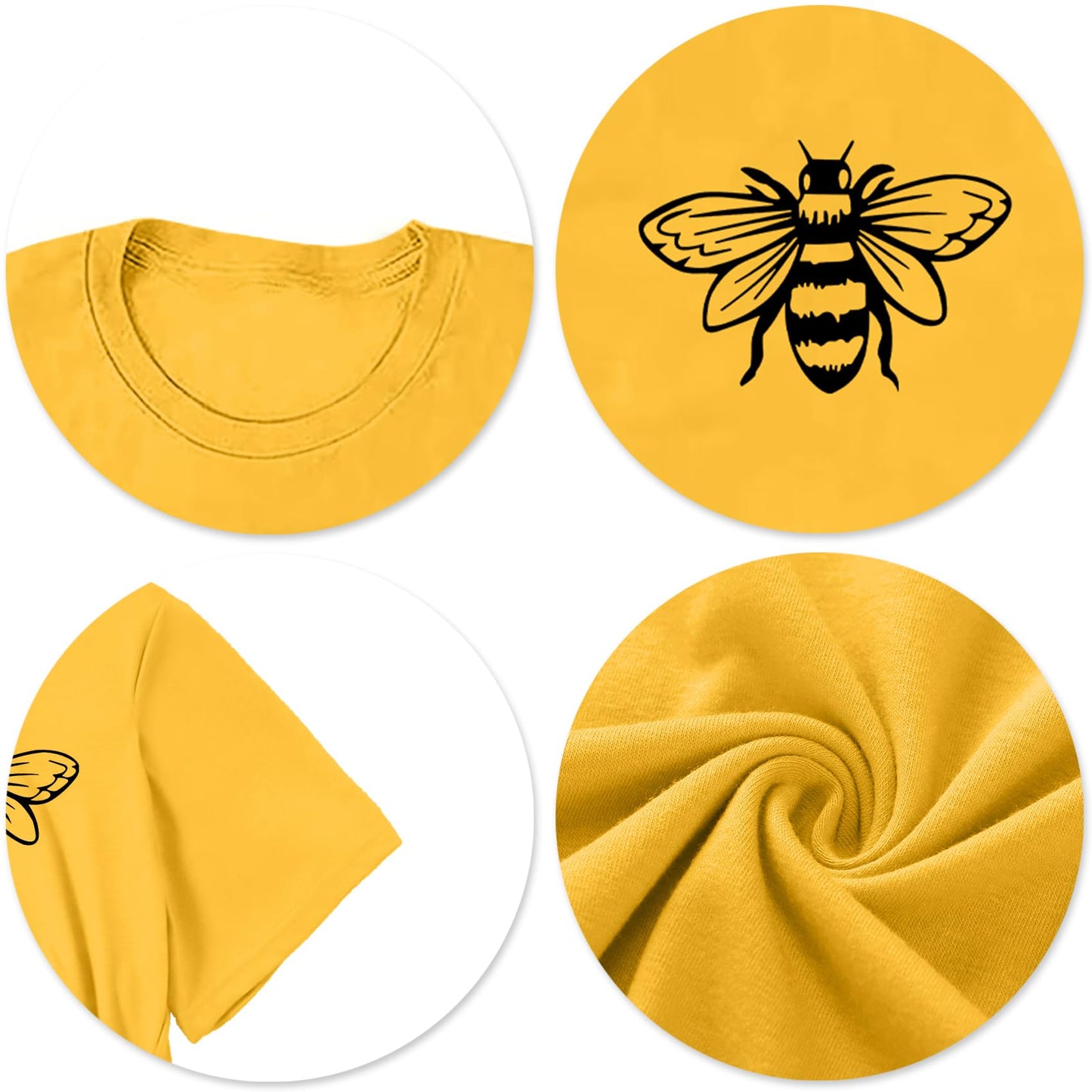 Bee T-Shirt for Women: Cute Bee Graphic Shirts Bee Kind T Shirt Funny Inspirational Casual Tees Tops