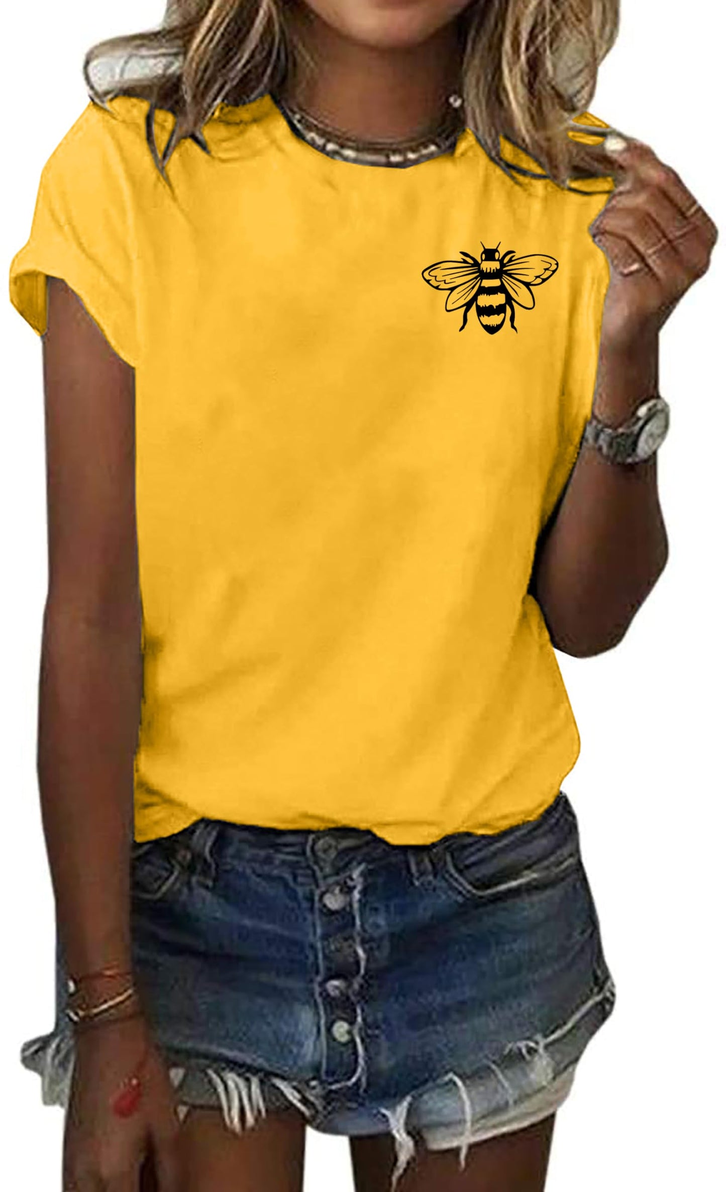 Bee T-Shirt for Women: Cute Bee Graphic Shirts Bee Kind T Shirt Funny Inspirational Casual Tees Tops