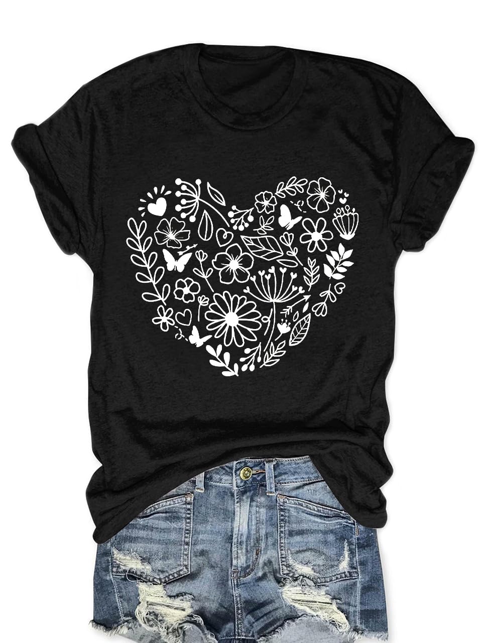 Sunflower Shirts for Women Faith Graphic Tees Short Sleeve Loose Fit Butterfly Teen Girls T Shirt Summer Tops