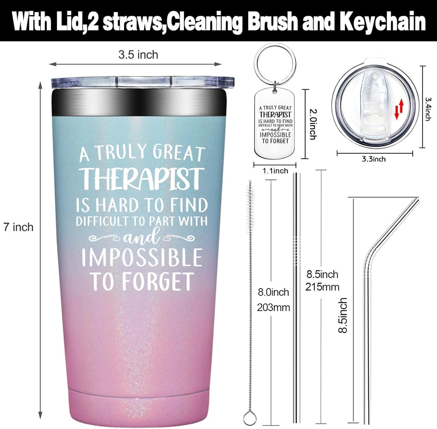 Therapist Gifts - Physical Therapist Gifts for Women - Nurses Week Christmas Gift for Therapy Mental Health Therapists - 20oz Tumbler