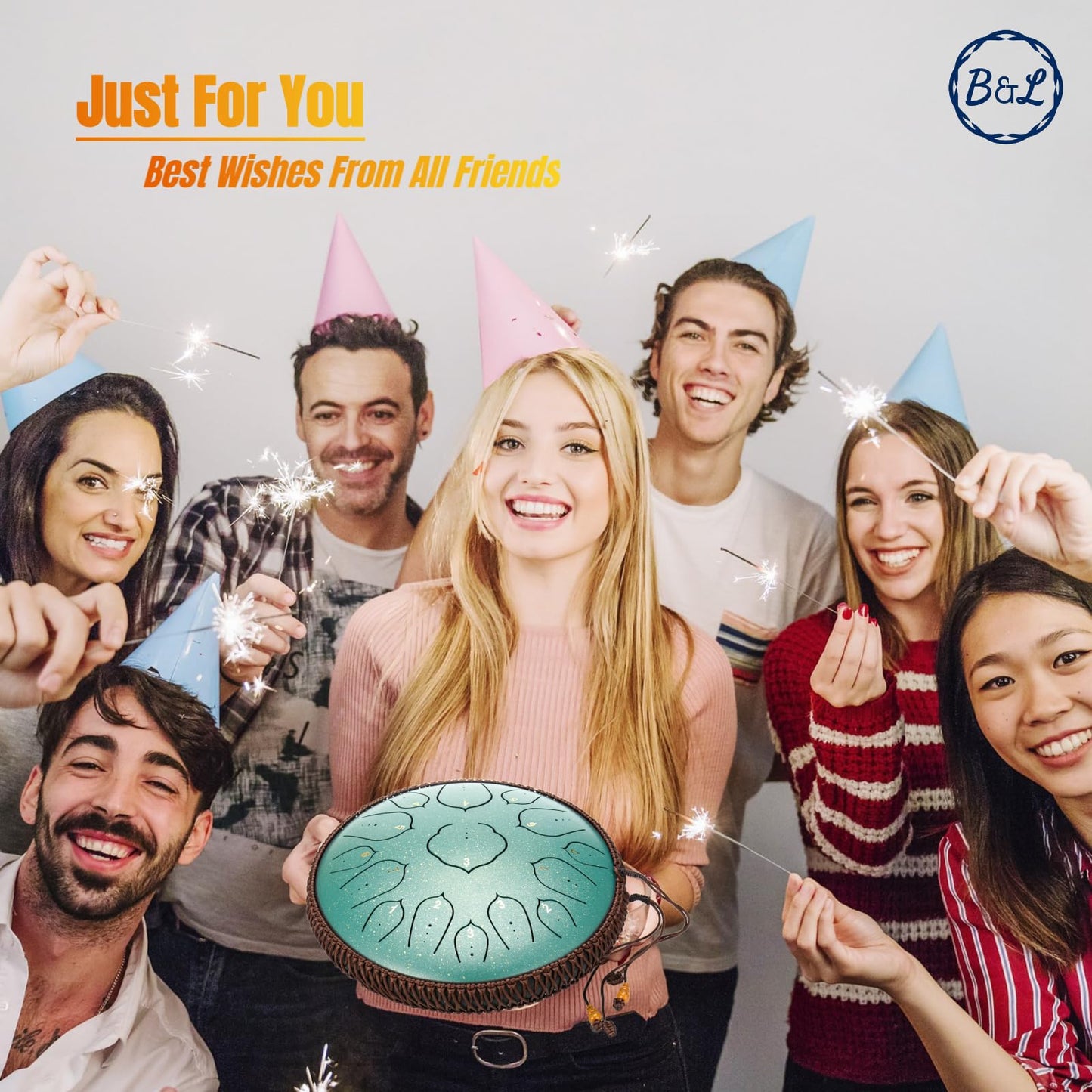 Steel Tongue Drum 14 Inches 15 Notes Hand Pan Drum Rain Drum Percussion for Meditation Yoga Musical Education for Adult& Kids(Lotus Green)