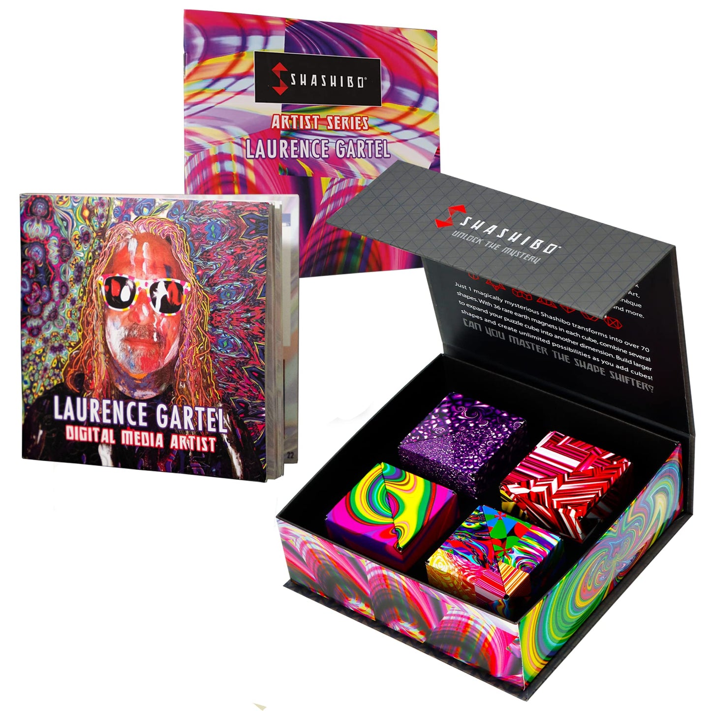 SHASHIBO Shape Shifting Box - STEM Magnetic Fidget Cube That Transforms Into Over 70 Shapes, Download Fun in Motion Toys Mobile App (Mystic Ocean)