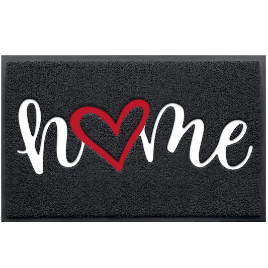 Door Mat Home Welcome Mats Outdoor and Indoor, Heavy-Duty Low-Profile Non-Slip Front Welcome Mat for Home Entrance, Outside Entry, Yard, Floor, Patio (30''x17.5'', Black)