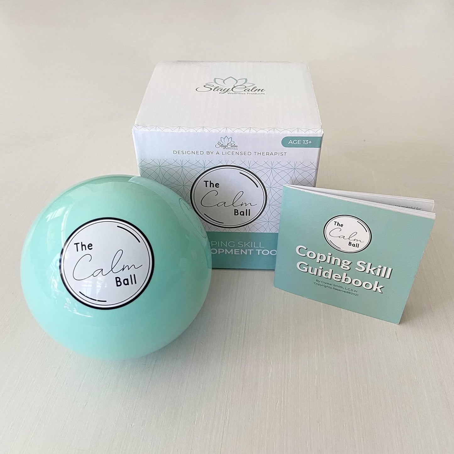 The Calm Ball - Coping Skills Tool, Anger Management Toys , Anxiety Relief for Adults, Teens and Adolescents , Therapy Toys , Stress Relief Tool, Designed by a Licensed Therapist