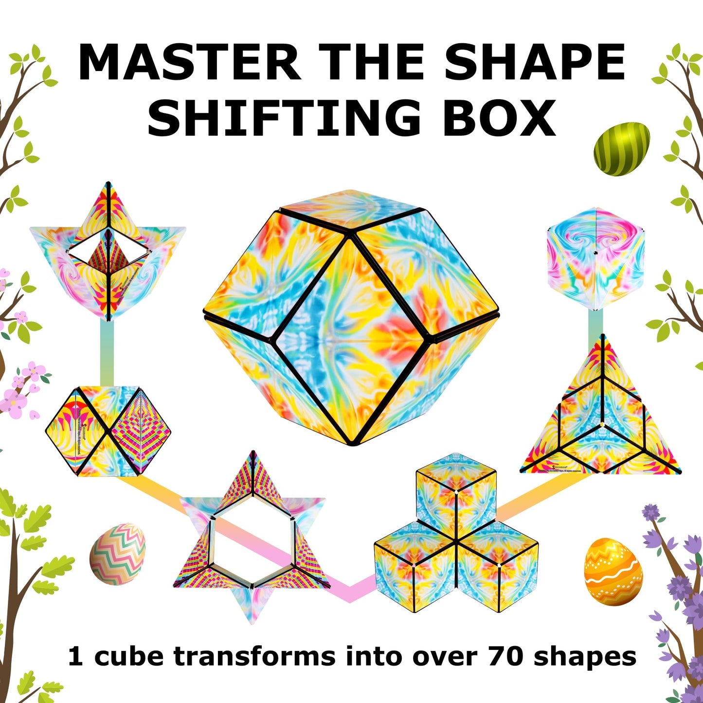 SHASHIBO Shape Shifting Box - STEM Magnetic Fidget Cube That Transforms Into Over 70 Shapes, Download Fun in Motion Toys Mobile App (Mystic Ocean)