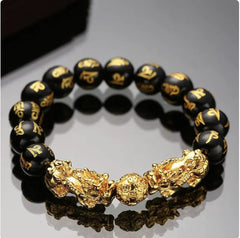 Vietnam Sand Gold Obsidian Bracelet for Men and Women