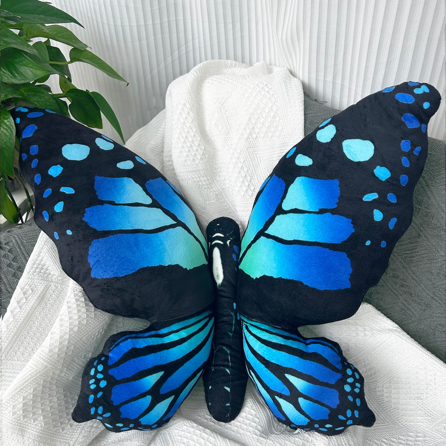 Butterfly Decorations Pillow Decorative Throw-Pillow Stuffed Animal Plush Gifts for Women Decor for Room Home Garden 24.4" x 16.5"