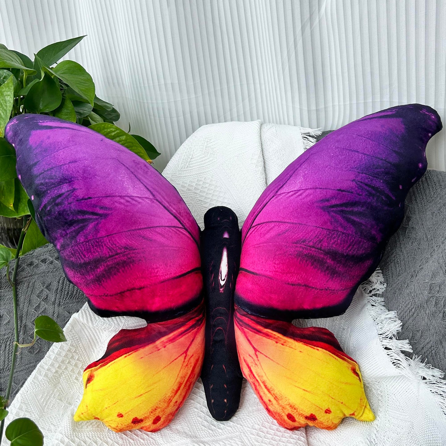 Butterfly Decorations Pillow Decorative Throw-Pillow Stuffed Animal Plush Gifts for Women Decor for Room Home Garden 24.4" x 16.5"