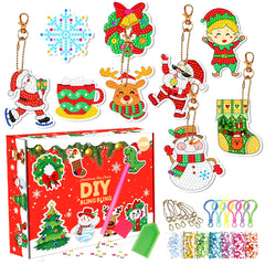 Christmas Diamond Painting Keychain 5D DIY Hanging Diamond Art Kits