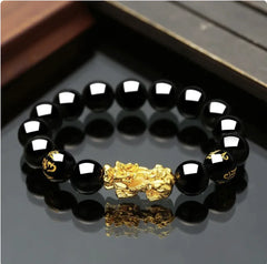 Vietnam Sand Gold Obsidian Bracelet for Men and Women