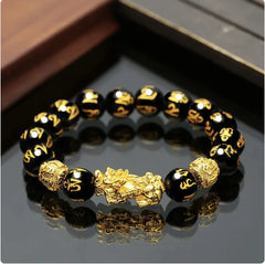 Vietnam Sand Gold Obsidian Bracelet for Men and Women