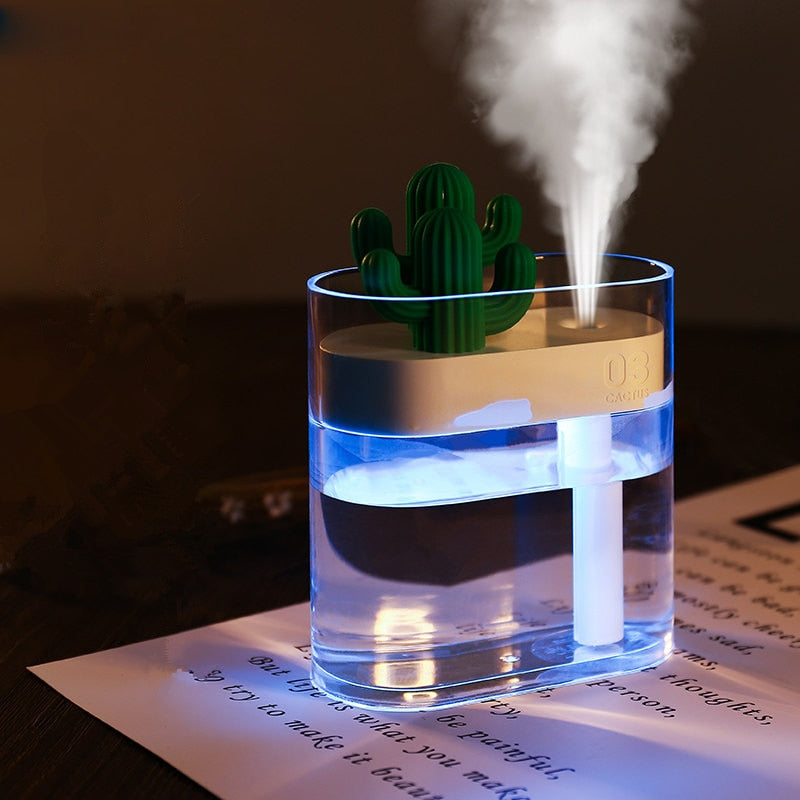 160ML Clear Cactus Ultrasonic Air Humidifier