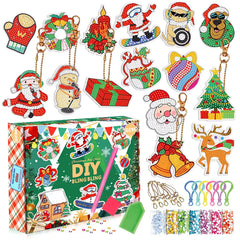 Christmas Diamond Painting Keychain 5D DIY Hanging Diamond Art Kits