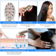 Electric Laser Hair Growth Comb Infrared EMS RF Vibration Massager