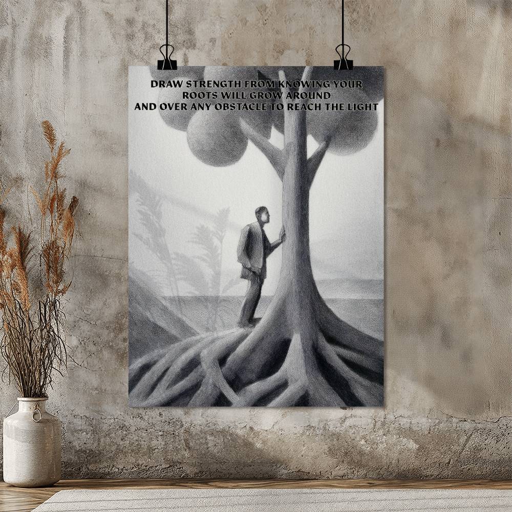 "Roots of Strength" #3 Poster for Therapist Decor