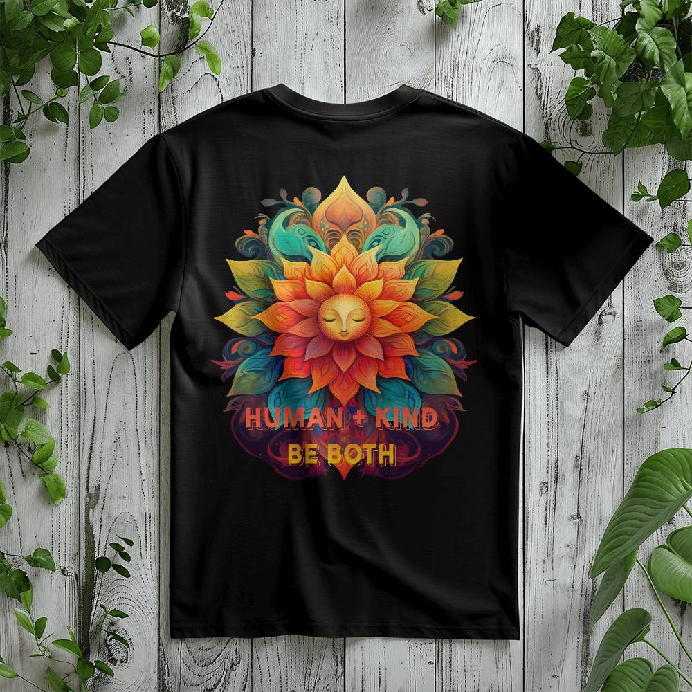 Human + Kind - Be Both T-Shirt for Sharing a Positive Message with a Ray of Sun!