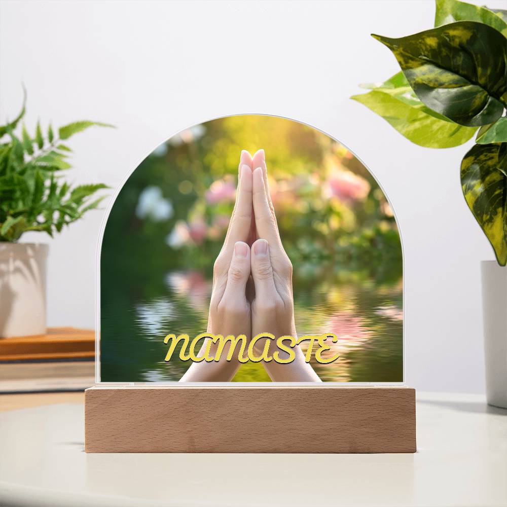 Namaste Hands over Water Plaque