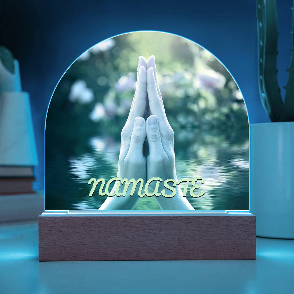 Namaste Hands over Water Plaque