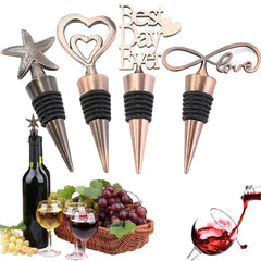 Zinc Alloy Wine Stopper Crystal Wine Champagne Bottle Stopper Vacuum Sealed Wedding Heart Gift  Wine Pourer Stopper