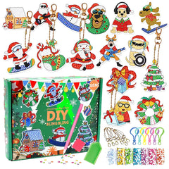 Christmas Diamond Painting Keychain 5D DIY Hanging Diamond Art Kits