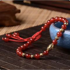 Vietnam Sand Gold Obsidian Bracelet for Men and Women