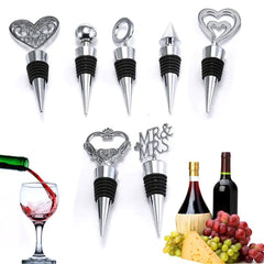 Zinc Alloy Wine Stopper Crystal Wine Champagne Bottle Stopper Vacuum Sealed Wedding Heart Gift  Wine Pourer Stopper