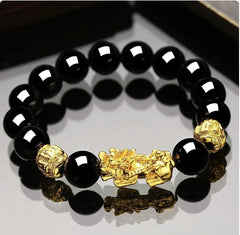 Vietnam Sand Gold Obsidian Bracelet for Men and Women