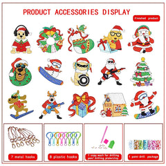 Christmas Diamond Painting Keychain 5D DIY Hanging Diamond Art Kits