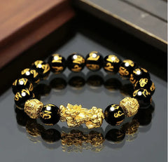 Vietnam Sand Gold Obsidian Bracelet for Men and Women