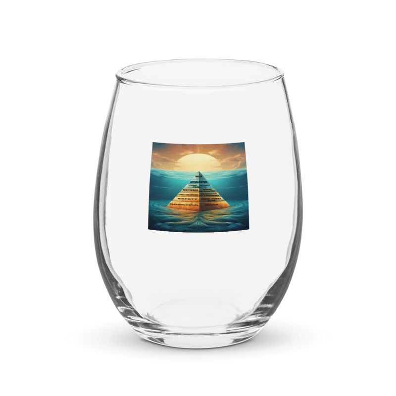 Maslow's Hierarchy Pyramid on Water Stemless Wine Glass (15 oz)